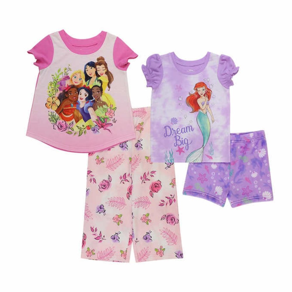 Disney Princess Kids' 4-piece Pajama Set - Picture 1 of 6